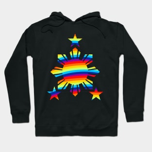 Philippines Flag Rainbow 3 Star and Sun Filipino Flag Hoodie